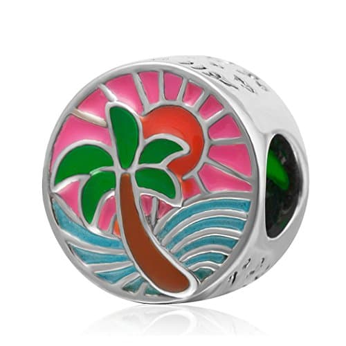 Palm Trees Charm Bead 925 Sterling Silver Summer Charms