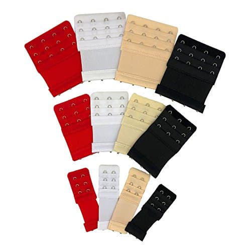 Bra Extender 2/3/4 hooks, Bra Elastic Extender for Women, Bra Extension, 12 pcs