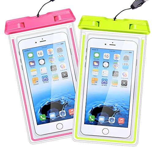 Waterproof Case, 2 Pack Niniber Phone Dry Bag Pouch for Outdoor Water Sports Case For iPhone7 /7plus, 6S/ 6S Plus, Samsung Galaxy Note 5 S8 S7 S6 Edge, HTC and Other Phones Up To 6 Inches