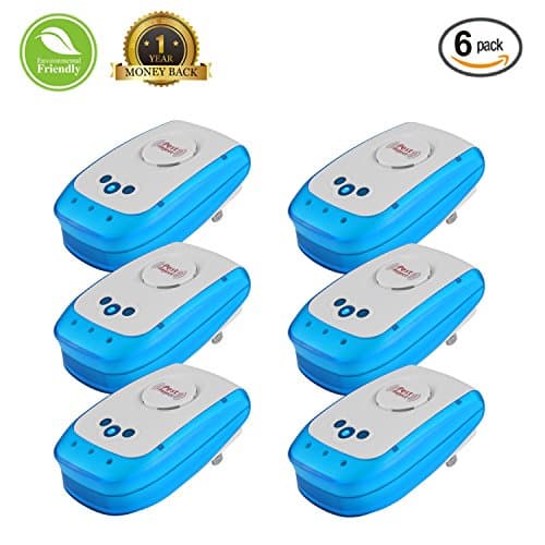 Ultrasonic Pest Repeller, Pack of 6 Electronic Pests Control Plug-in Insects Repellent for Rodents,Mosquitoes, Mice, Fleas, Spiders, Ant, Roaches,Cockroaches, Bugs, Non-toxic Humans Pets Safe