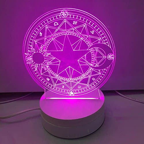Qjoy Card Captor Sakura Clear Card The Clow Magic 3D LED Night Light Lamp Warm Gifts