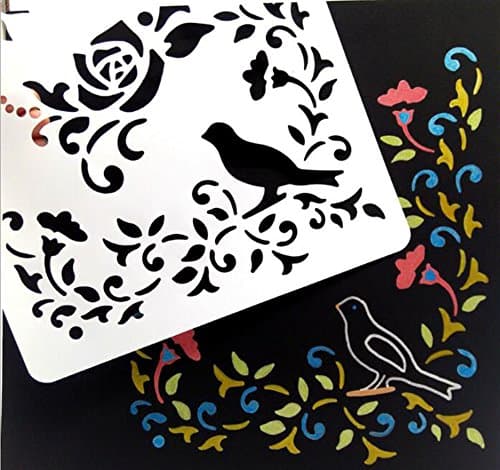 Stuffnew 20 Pieces Glass Etching Journal Painting Template Stencil with Different Patterns Letters Stencil Scrapbooking Decompression DIY Craft Halloween Christmas Gift (2)