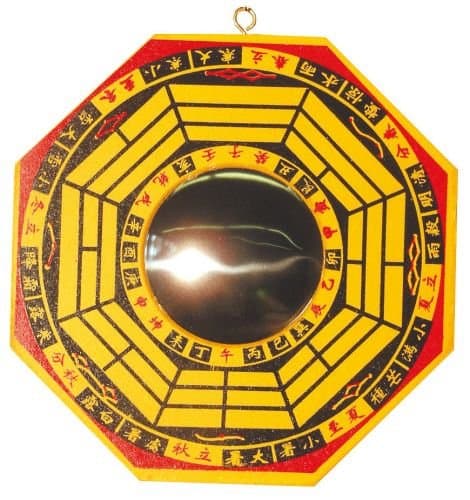 Chines. Concave Bagua Mirror 15 cm Wood