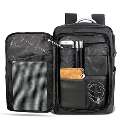 Business Laptop Backpack Water Resistant Slim Computer Backpack with Headphone Port College Backpack School Bookbag 15.6 Inch Computer for Women & Men (Black)