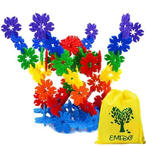 EMIDO 150 Piece Building Blocks Educational Toys Interlocking Plastic Building Discs Sets STEM Toys Safe Material for Kids for Preschool Kids Boys and Girls