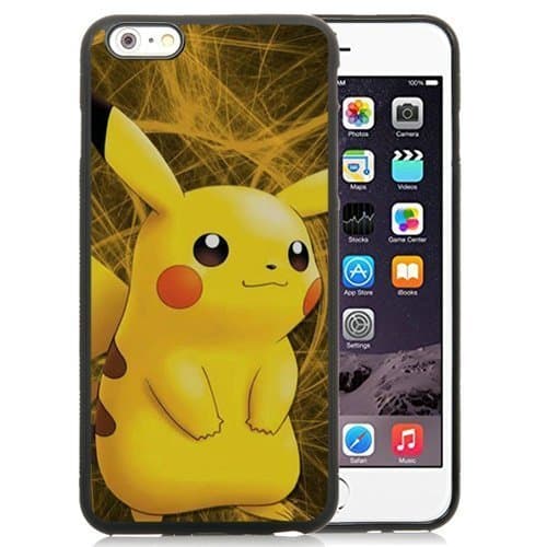 Iphone 6 6S Case,Pokemon Popular Cute And Funny Pikachu 33 Black Iphone 6 6S Screen Phone Case Fashion and Newest Design