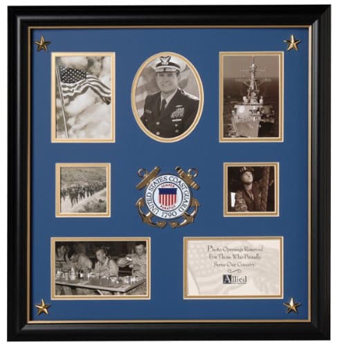 Allied Frame US Coast Guard Medallion 7 Picture Collage Frame with Stars