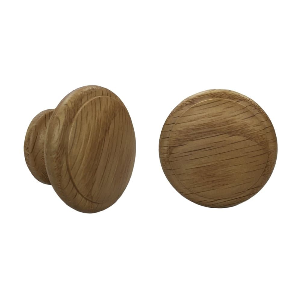 Wooden Cupboard Door and Drawer Pull Knob Light Oak