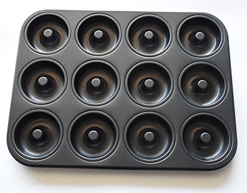 Heavy Steel Non-Stick Donut Pan, 12-Cup Black
