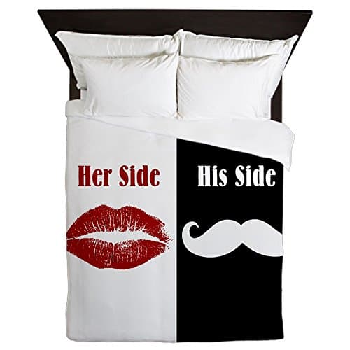CafePress - Her Side / His Side - Queen Duvet Cover, Printed Comforter Cover, Unique Bedding, Luxe