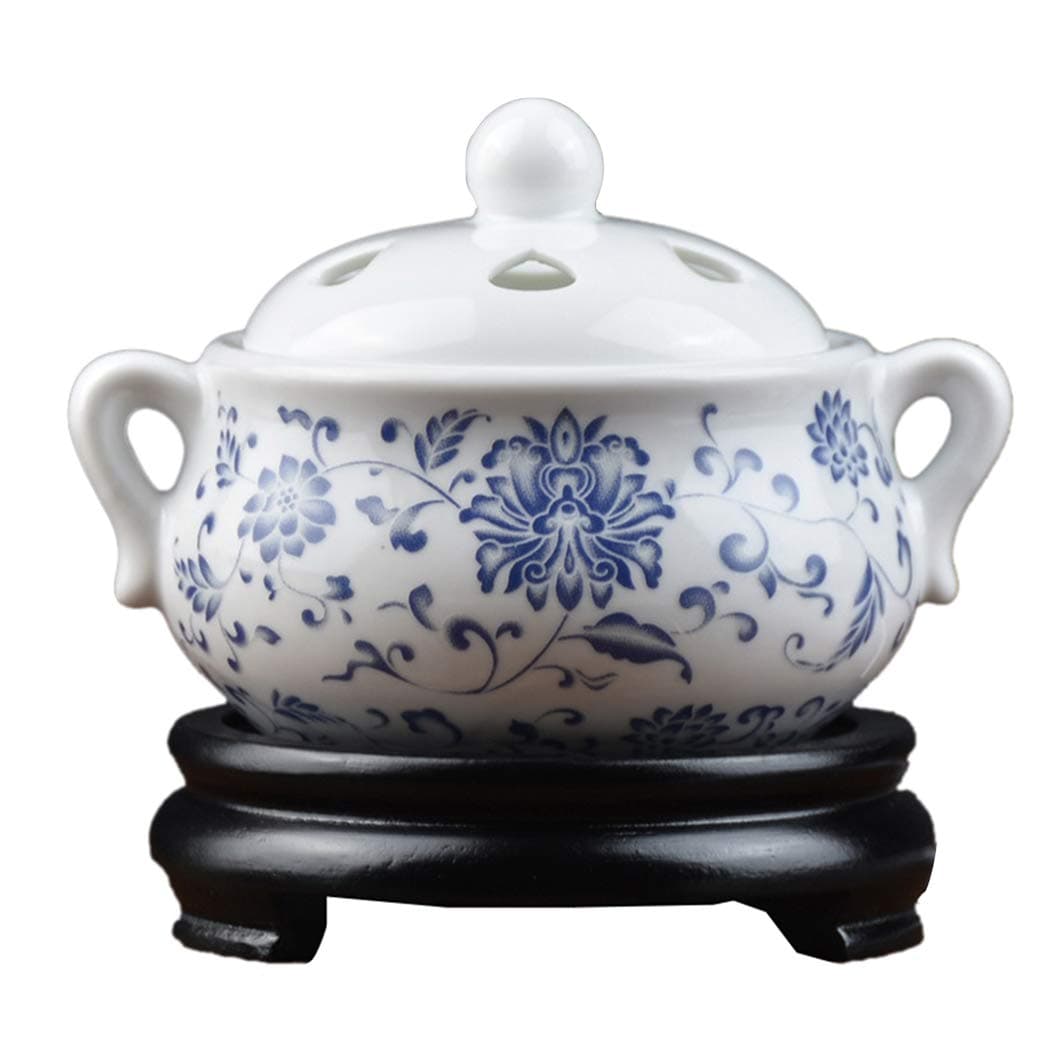 Ceramic Home Decration Incense Sticks or Burner Porcelain Incense Holder,Censer Aroma Diffuser with Adjustable Timer,Daily Aromatherapy Necessities for Office