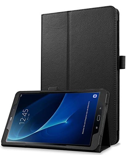 ANXVERS Samsung Galaxy Tab A 10.1 Case Premium PU Leather Slim Lightweight Fit Folio Stand Full Body Protection Cover with Auto Sleep Wake Feature, for Tab A Tablet 10.1 Inch SM-T580/SM-T585, Black