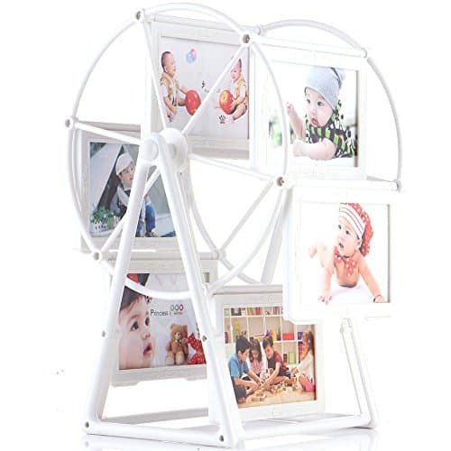 Kglobal 5Inch Photo Frame Rotating Ferris Wheel Windmill Shape 12 photos Christmas Wedding Gifts Home Art Decor (White)