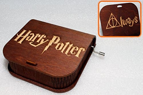 Harry Potter Music Box - After All This Time? Always Severus Snape - Engraved Wooden Music Box - "Harry's Wondrous World" - Glasses Deathly Hallows Wand Magic Hat - Hand Crank Movement
