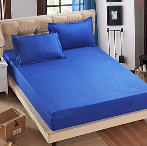 Blue Fit Plain Color Single Queen Size Mattress Cover Bed Fitted Sheet Set Home ,King XXCWN