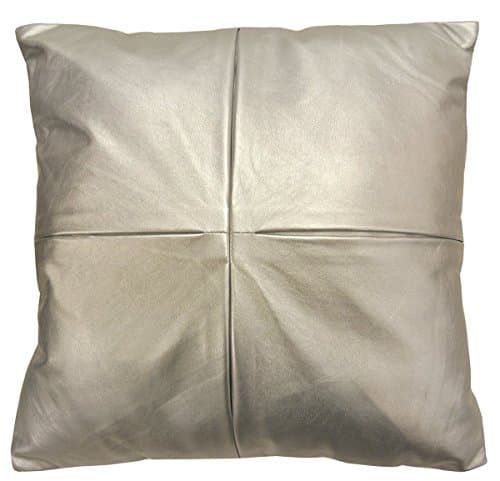 Quadro by Artistic Linen Metallic Printed Decorative Throw Pillow, 18 x 18", Silver