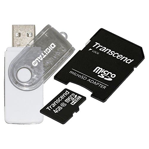 DigitalEtc 4GB Transcend Class 10 Micro SD Card with Adapter and 9-in-1 High-Speed USB Card Reader Set