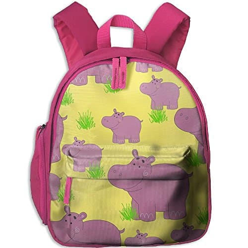 WYFG Cute Hippo Multi-Pockets Shoulder BookBag Teens Backpacks Students Daypack
