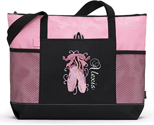 Personalized Dance Ballet Embroidered Zippered Tote Bag