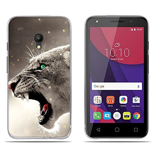 DIKAS Alcatel One Touch Pixi 4 (5 inch) Case, Protective Crystal Clear Flexible Silicone Shockproof Case Cover for Alcatel One Touch Pixi 4 (5.0 inch)