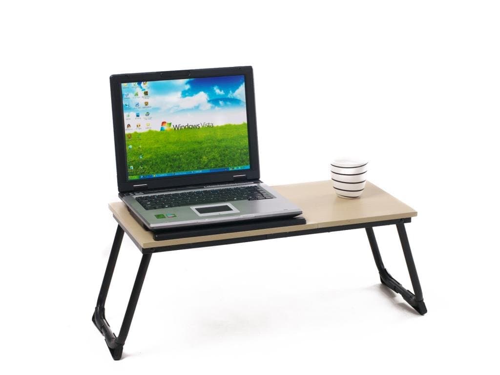 Home Office Folding Table Notebook Computer Stands Laptop Tables in Beech Color