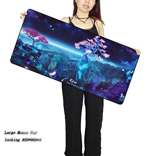 YHFS Mouse Pad Trees Space Sakura Nature Sky Large Mousepad Gaming Mouse Pad Extended Waterproof Anti-Slip Natural Rubber Desk Mat