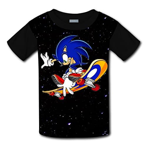 BIBIVE Sonic 3D Printed Short Sleeve Crew Neck T-Shirt for Boys