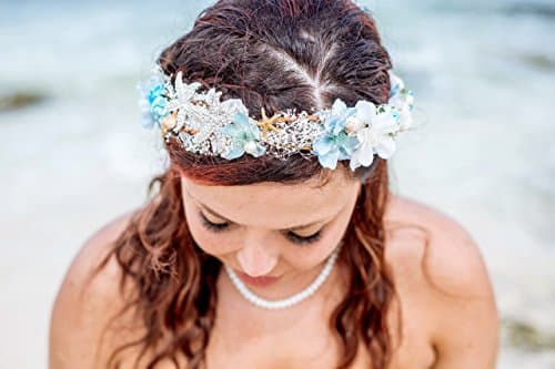 Beautiful Beach Crown, destination wedding, blue, starfish