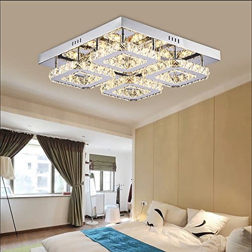 Ameride 32W LED Crystal Ceiling Light Wall Light(17.7x17.7 inch) AD-6813-4C warmwhite 3000K