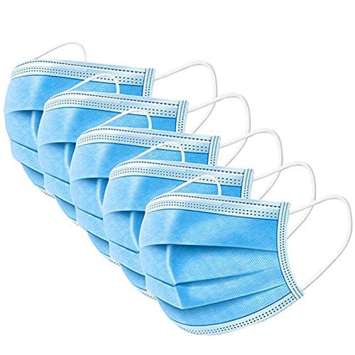 Neflyon 3-PLY Disposable Face 𝐌𝐀𝐒𝐊 with Earloops Protective-Soft & Comfortable-50PCS Breathable Respiratry Track Protection Blue Color