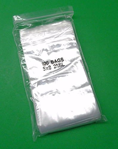 100 Clear Reclosable Zipper Bag (5'' x 8'') - 2 Mil Thick, by Amamax