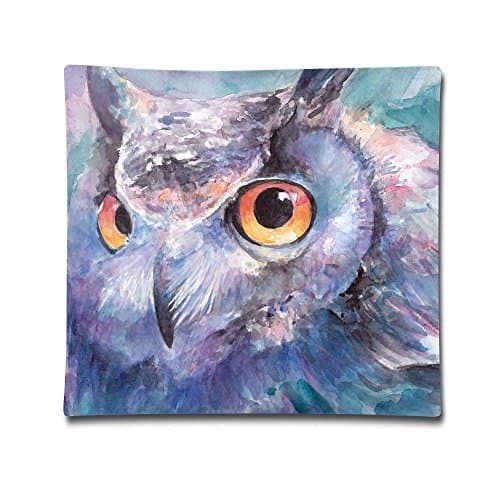 18"X18" Pillowcase Covers Cotton Square Throw Pillow Case Cover Owl Birds Double Printed Decorative Cushion For Sofa