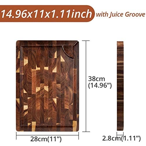 NTMD Chopping board cutting boards kitchen meat Chopping board,EXTRA LARGE Cutting Board, Rectangle End Grain Butcher Block, Kitchen Chopping Boards, Acacia Wood, 18 x 12 x 1.4 Inch