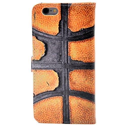 iphone 6S Case Basketball Texture Retro Pattern Leather Wallet Case Stand Cover with Cash Card Slots for Apple iphone 6 6S New Arrival - Cool as Great Gift
