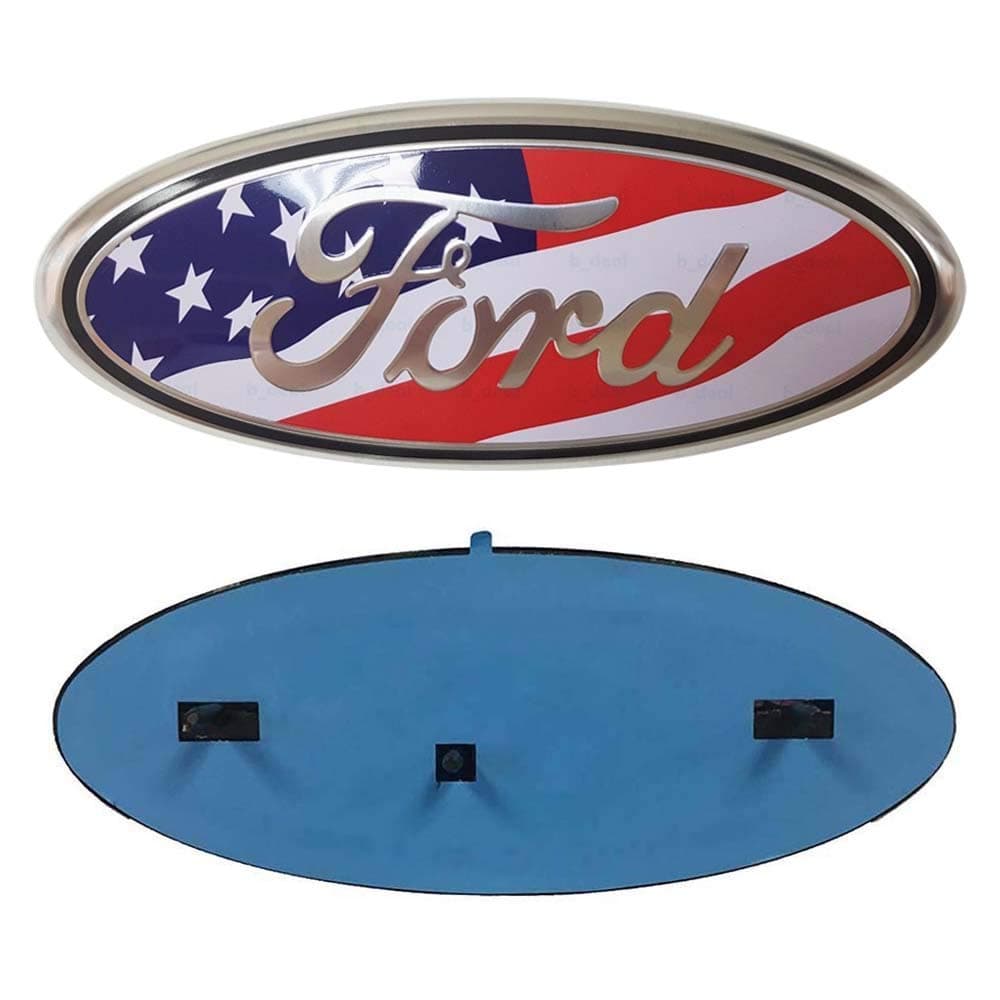 Front Tailgate Emblem, Oval 9"X3.5" Compatible With Ford, American Flag Decal Badge Nameplate for Ford 04-14 F150 F250 F350, 11-14 Edge, 11-16 Explorer, 06-11 Ranger