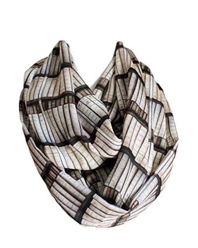 Bookshelf Light Brown Infinity Scarf Circle Scarf Loop Scarf