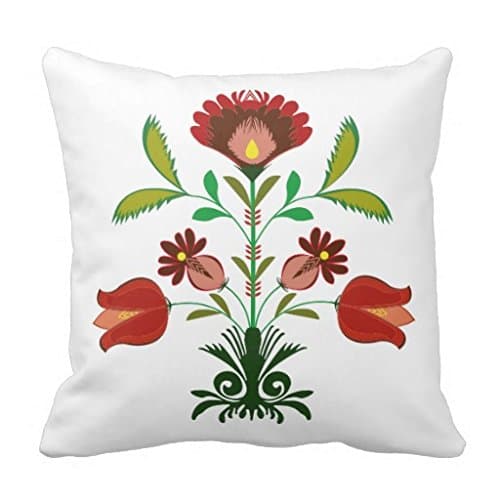 Polish Embroidery Flowers Pattern Pillow Case