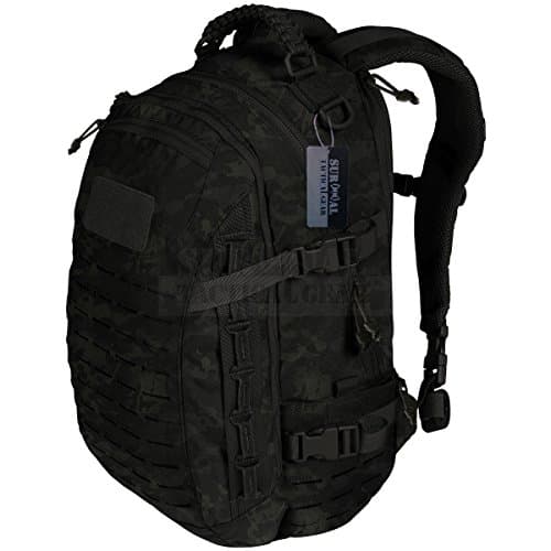 Laser-cut Tactical Backpack Military Everyday Carry Bag With MOLLE/PALS System Military Heavy Duty Pack (MULTICAM BLACK)