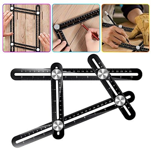 Multi Angle Measuring Ruler Angleizer Template Tool RIYO Upgraded Aluminum Alloy Universal Ruler Angle Tool For Handymen, Builders, Craftsmen, Carpenters, Roofers, Tilers, DIY Use Sent Storage Bag