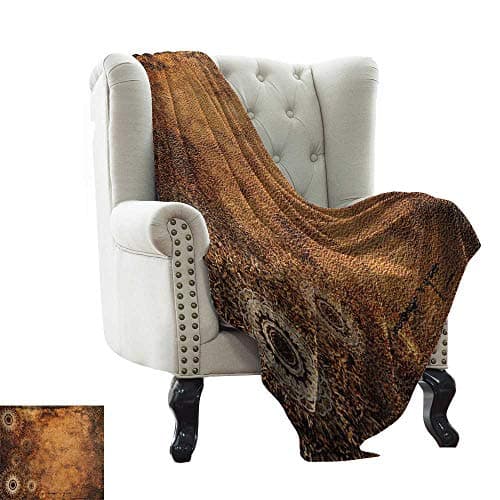 LsWOW Throw Blanket for Couch Tan,Aged Old Texture Print Artistic Floral Motifs Vintage Upholstery Concept,Brown Pale Brown Tan Lightweight Microfiber,All Season for Couch or Bed 50"x60"