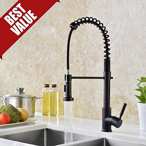 Refin Oil Rubbed Bronze Durable and Sturdy Single Handle Pull Down 2 Function Pre-rinse Sprayer Kitchen Sink Faucet (Used Only Open Package)