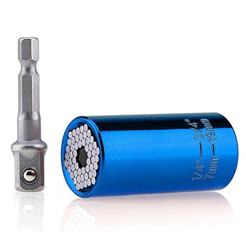 AMAZECO 7mm-19mm Universal Gator Socket Adapter Grip with Power Drill Adapter Tool Wrench Bushing Set Universal Repair Tools