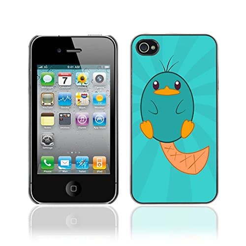 CASETOPIA / Platipus Cute Animal / Apple Iphone 4 / 4S / Black Hard Back Case Cover Shell Armor Protection