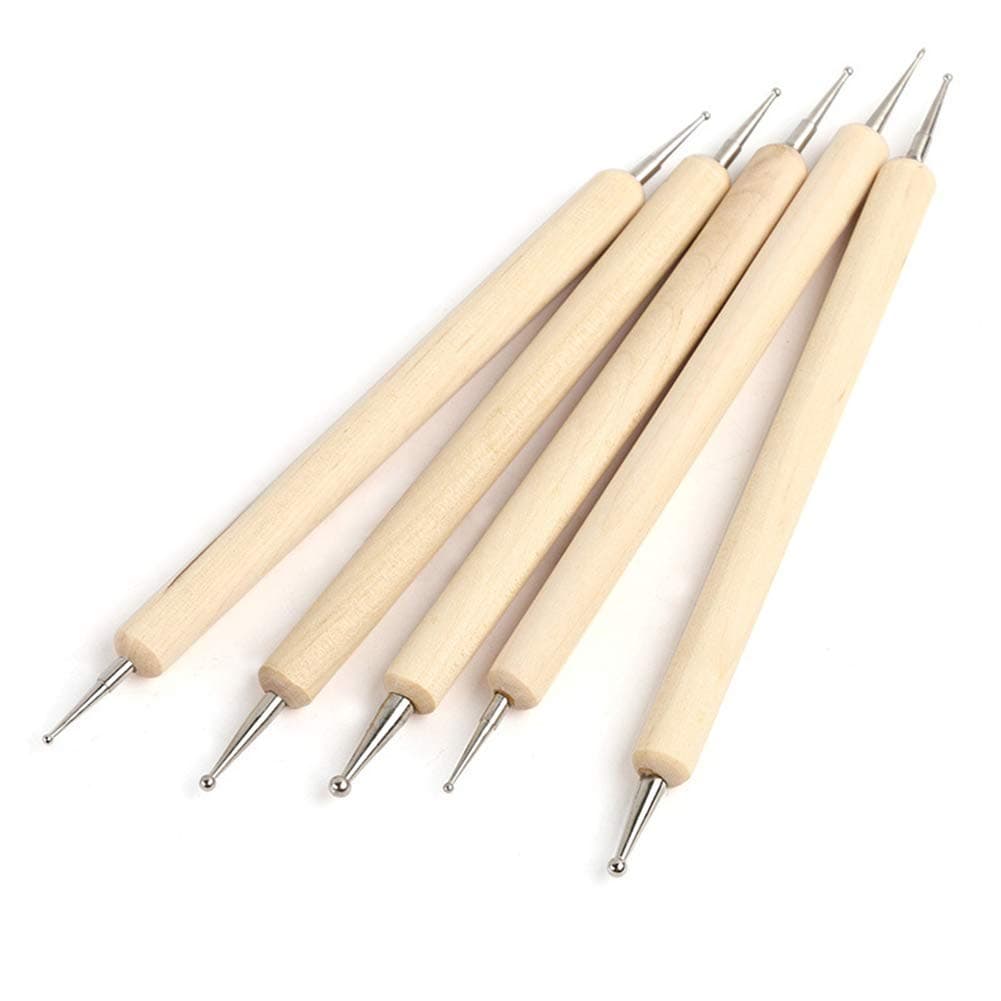 5Pcs/Set Pro 2-Way Wooden Nail Art Dotting Dot Pen Painting DIY Manicure Tools Durable and Useful