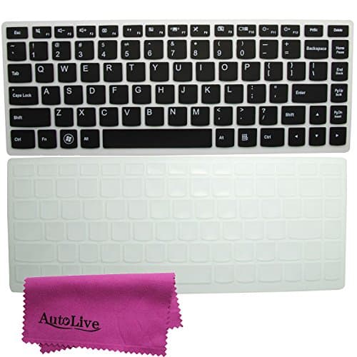 AutoLive TM 2-Pack Translucent Soft Silicone Keyboard Cover Skin Protector for Lenovo IdeaPad U300 U300s S300 U310 P400 U400 S400 Z400 S405 U410 U430 U430p Yoga 13-IFI/ Yoga 2 Pro/Yoga 2(13-Inch)(Black+Clear)