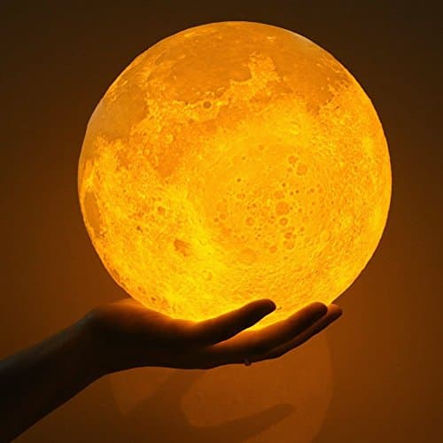 Moon Lamp LED 3D Printing 5.9-inch Drop Nursery Night Light for Kids,Christmas Gift, Decorative Moon in My Room Warm & Cool White Stepless Dimmable,Touch Control,USB Charging.