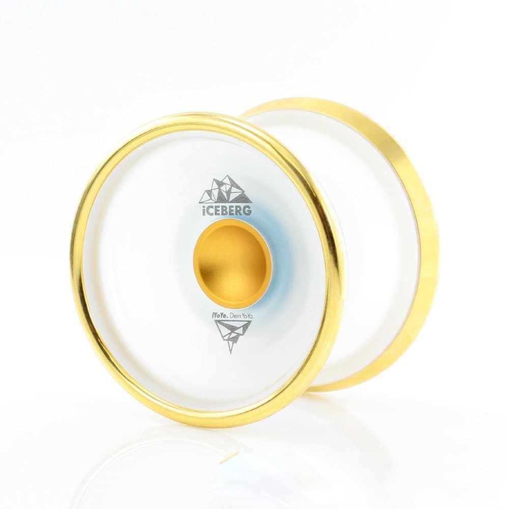 iYoYo Products Iceberg Classic Yo-Yo- Precision Machined Polycarbonate Core Combined with Stainless Steel Weight Rings (Yellow Silver)