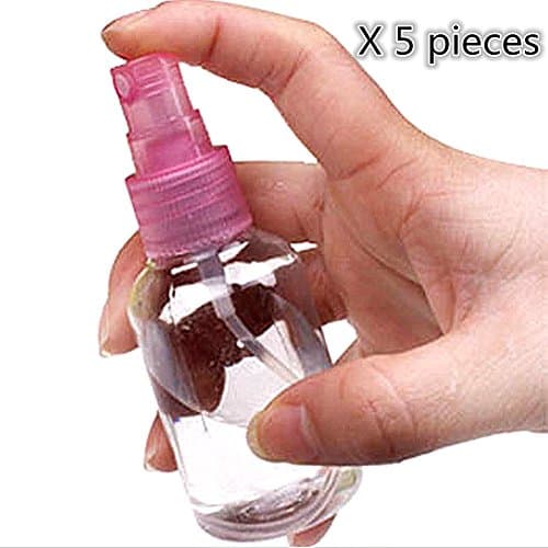 Urmydear 5pcs/Set Perfume/Cologne Atomizer Plastic Transparent Bottle Fine Mist Sprayer 25ml .8 Oz -Random Color