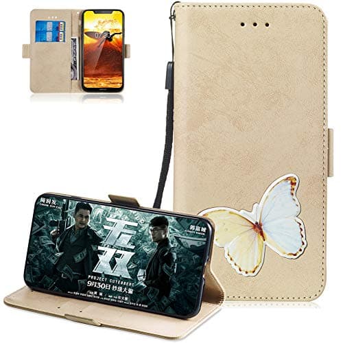 FNBK Compatible with Nokia 8.1 Phone Case Flip Folio PU Leather Wallet Vintage Leather Case with Aluminum Alloy Fittings Kickstand Card Holder Soft Silicone Inner Shockproof Cover for Girls