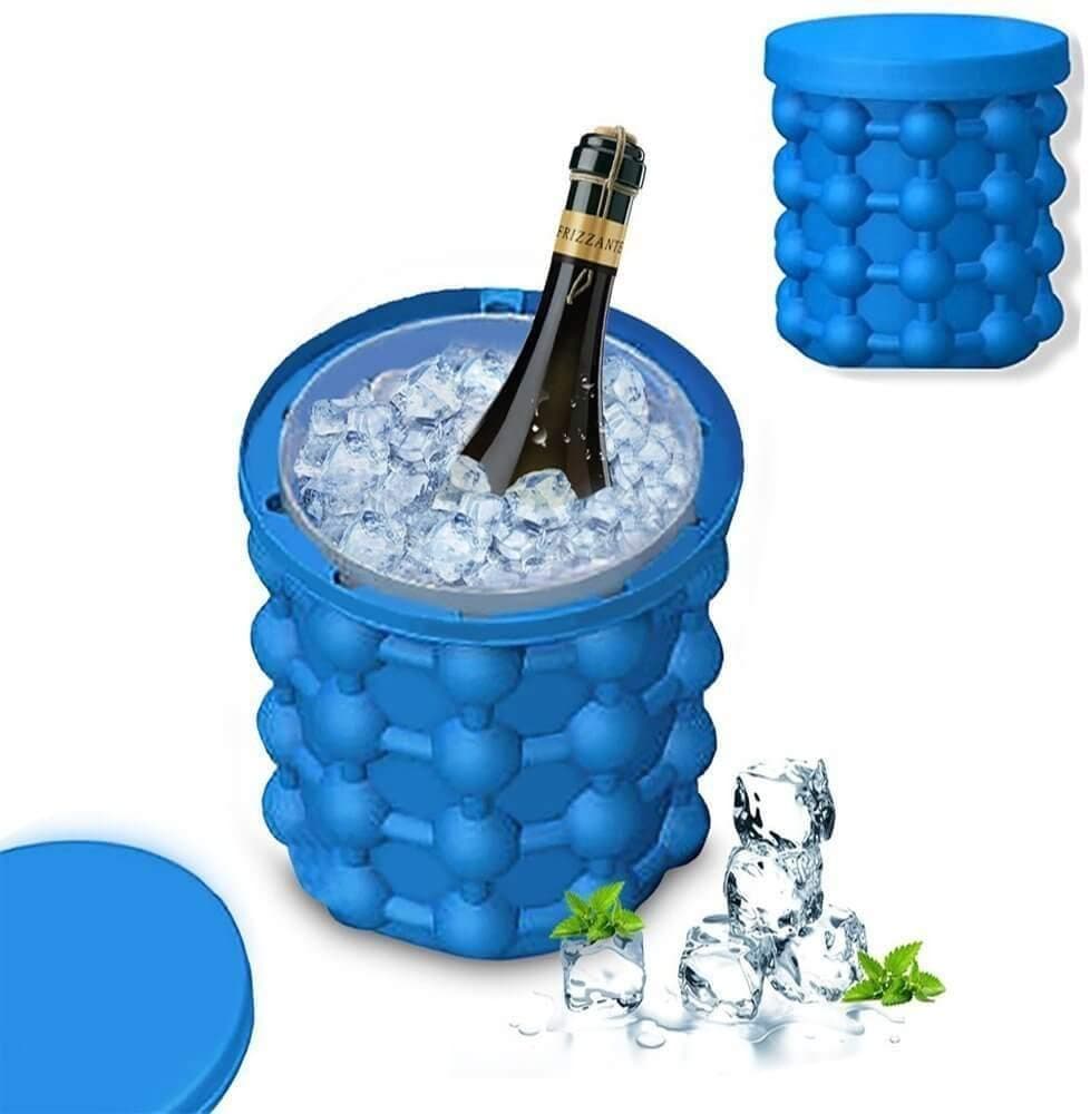 JAKIN RJ MART Silicone Ice Cube Maker | The Innovation Space Saving Ice Cube Maker | Bucket Revolutionary Space Saving Ice-Ball Makers for Home, Party and Picnic